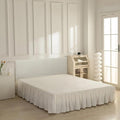 Bed Skirt Twin Size Ruffled Bed Skirt with Split Corners, Ivory Bed Skirts 12 Inch Drop, Bed Skirting with Platform, 12'' Twin