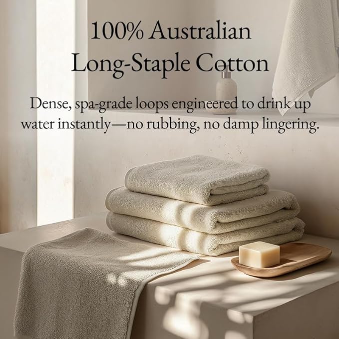 Italic Serene Ultraplush Cotton Washcloth Towel Set, 4 Face Towels, Sand, Soft & Absorbent, 800GSM, 100% Cotton, Heavy Duty, Resort Grade Towels (Sand)