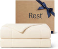 REST® Evercool® Cooling Comforter, Twin/Twin XL, Blanket for Hot Sleepers, All Season Bedding to Keep Cool for Night Sweats, Breathable Lightweight Blanket, 68"x90" Inches, Snow Ivory