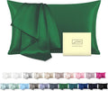 Mulberry Silk Pillow Cases for Hair and Skin Queen Size Silk Pillowcase with Zipper Soft Breathable Smooth Cooling Satin Silk Pillow Covers for Sleeping (Olive Green,20"X 30",1Pcs)