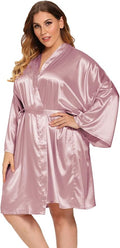 Women's Plus Size Satin Robes Plus Size Silky Kimonos Robes Sleepwear,Short