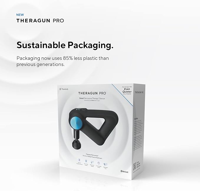 TheraGun Pro Handheld Deep Tissue Massage Gun - Bluetooth Enabled Percussion Massage Gun & Personal Massager for Pain Relief & Circulation in Neck, Back, Leg, Shoulder and Body (Black - 5th Gen)