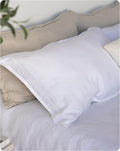 XZ XIFA Standard Pillowcases - 2 Pack - Envelope Closure - 100% Natural Washed French Flax, Breathable, Durable, Textured Pillow Covers 20"x26"(Standard, White)