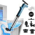 TheElves Toilet Plunger Heavy Duty Pro, Electric High Pressure Toilet Clog Remover Tool, Powerful Bathroom Plunger with Holder for Drain Cleaning - Blue