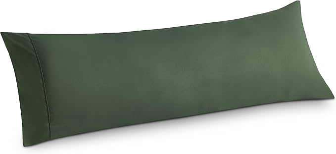 Bedsure Body Pillow Case Cover - Olive Green Brushed Microfiber Long Pillow Cases, Ultra Soft and Cozy Body Pillowcase with Envelope Closure, Wrinkle, Fade and Stain Resistant, 1 Pack, 20x54 Inches