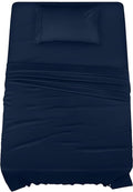 Utopia Bedding Twin Sheet Set – 3 Piece Bed Sheets for Twin Size Bed, Soft and Breathable Microfiber, Includes 1 Fitted Sheet, 1 Flat Sheet and 1 Pillowcase (Navy Blue)