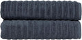 Classic Turkish Towels CTT - Premium 2 Piece Jumbo Bath Sheets, 100% Turkish Cotton, Absorbent & Ultra Comfy Bath Towel Sheets for Hotels & Spa | 40"x65" (Dark Blue)