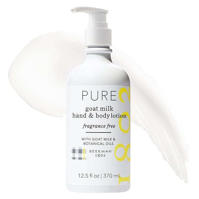 Beekman 1802 Goat Milk Lotion - Hydrates, & Softens Dry Skin, Body and Hand Lotion - With Shea Butter & Jojoba Oil - Lightweight, Non-Greasy, Cruelty-Free