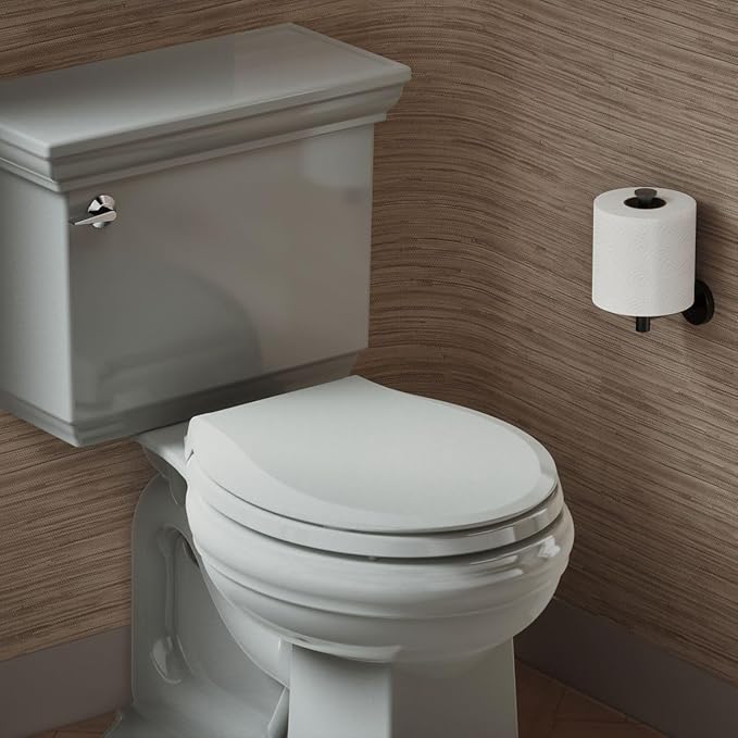 KOHLER 4639-RL-95 Cachet ReadyLatch Round Toilet Seat Soft Close, Ice Grey