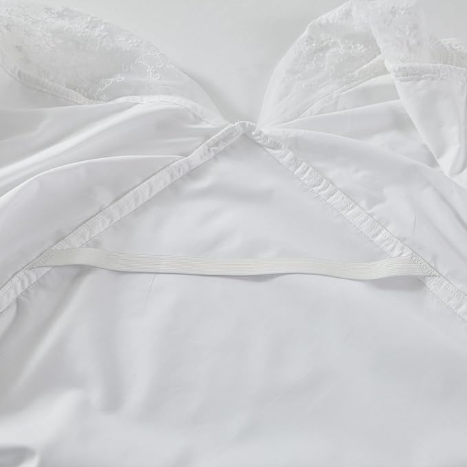 Brandream Lace Bed Skirt Twin Size White 18 Inch Drop Romantic Dust Ruffle Split Corners Bed Sheets Cover Excellent Quality