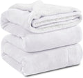 KAWAHOME Sherpa Fleece Queen Size Blanket for Bed - Extra Warm and Heavy Thick Blankets for Winter, Super Soft 500GSM Plush Blanket, 90"X 90" White