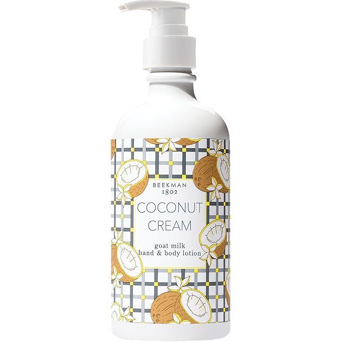 Beekman 1802 Coconut Cream Goat Milk Body Lotion - Scented - 12.5 oz - Hydrating & Moisturizing with Shea Butter - for Sensitive Skin - Cruelty Free - Packaging May Vary - Pump Included, Ready for Use