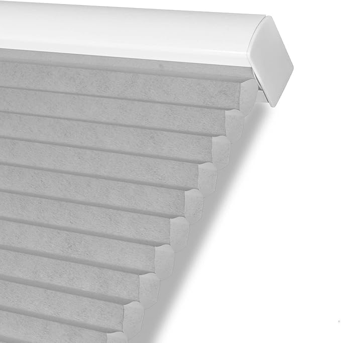 Persilux Light Filtering Cellular Blinds for Windows Pleated Cordless Roller Shades Room Darkening UV Protection Honeycomb Shades for Home, Windows and Bedroom, Dark Grey, 38" W x 80" H