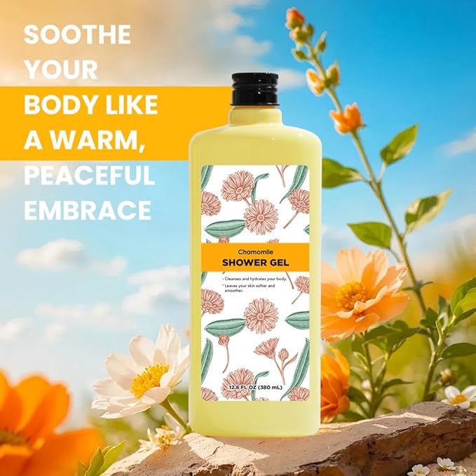 Bubble Bath for Women, Chamomile Shower Gel Gifts Set, Mother's Day Gifts for Mom, 51.2 fl oz (Pack of 4)