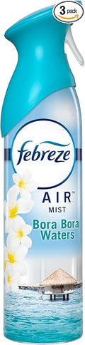 Febreze Air Refresher Spray - Bora Bora Waters - Net Wt. 8.8 OZ Per Bottle - Pack of 3 Bottles