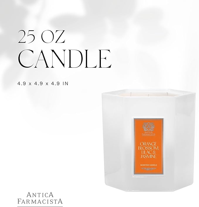 Antica Farmacista Three-Wick Candle - Decorative Home Candle - Long-Lasting & Premium Scented - Luxury Gift - Orange Blossom, Lilac & Jasmine, 25 oz
