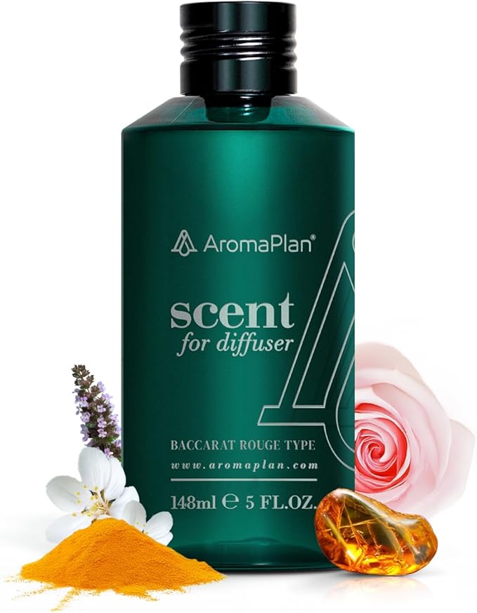 AromaPlan Hotel Scents Inspired by Baccarat Rouge 5 Fl Oz (148ml), Home Luxury Aroma & Hotel Fragrance Diffuser Oil for Aromatherapy- USA Made, Bigger Bottle, Bolder Aroma & Longer Lasting