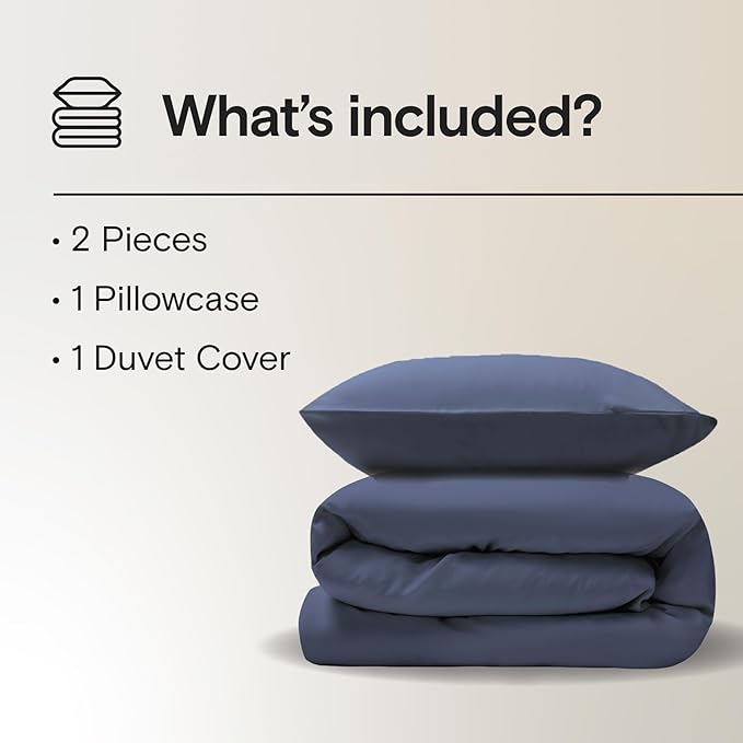 DOZ Duvet Cover Set, 100% Viscose derived from Bamboo, Organically Grown, Buttery Soft, Cooling Duvet Covers, High GSM, 1 Duvet Cover and 1 Pillowcase, 70"x90" (Sapphire, Twin/Twin XL)