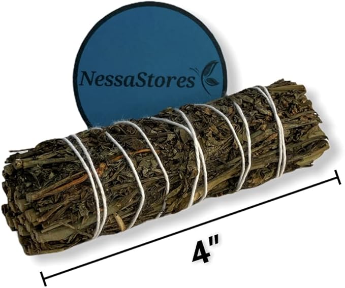 NessaStores 102 pcs Ruda Rue Smudge Sticks, 4-Inch Hand Tied, All Natural, Ethically Sourced for Home Cleansing, Clearing Negative Energy, & Attracting Positivity JC-204