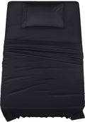 Utopia Bedding Twin Sheet Set – 3 Piece Bed Sheets for Twin Size Bed, Soft and Breathable Microfiber, Includes 1 Fitted Sheet, 1 Flat Sheet and 1 Pillowcase (Black)