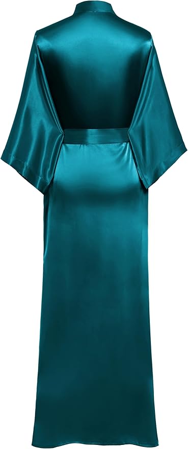 PRODESIGN Satin Kimono Robe Women Long Silky Kimono Bathrobe Sleepwear Wedding Bridesmaid Robe