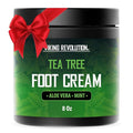 Viking Revolution Tea Tree Foot Cream for Dry Cracked Heels - Foot Balm For Cracked Feet - Dry Feet Repairing Cream with Aloe Vera and Mint (8oz)