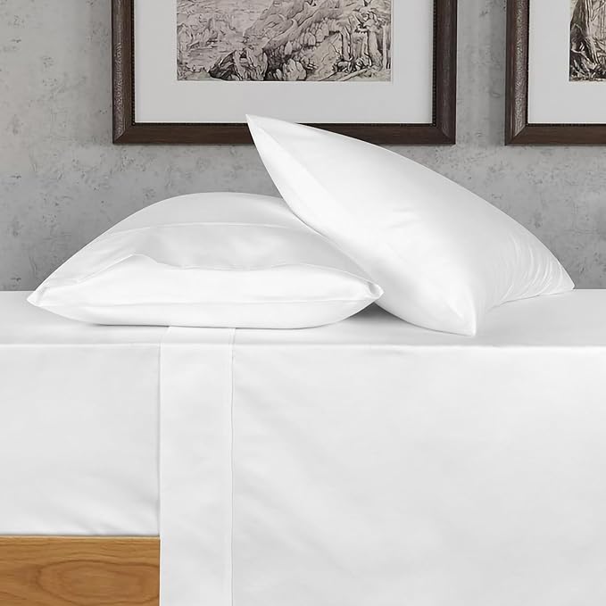 URBANHUT 700 Thread Count Egyptian Cotton Sheets California King Size, 4Pc Sheet Set Soft Luxury Bed Sheet for California King Size Bed, Sateen Weave Hotel Sheets, 16'' Elasticized Deep Pocket - White