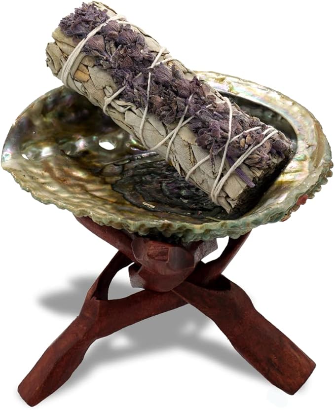 ESPOIR & AMOUR Lavender Sage - 3 Spiritual White Sage & Lavender Smudge Stick for Cleansing Negativity - 4 Inch Hand-Tied Stick