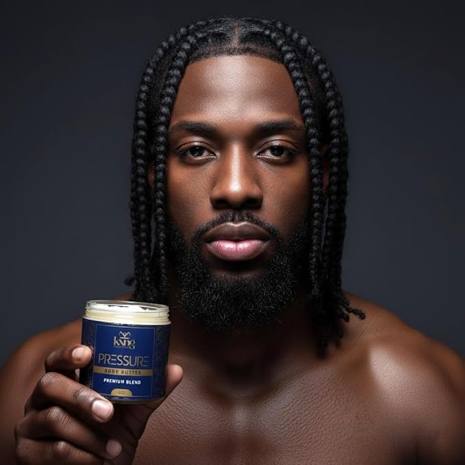 KXNG Cosmetics, Body Butter, Organic Skin Care for Men and Women, Body Moisturizer Lotions and Creams, Raw Shea Butter, Cocoa Butter, Mango, Coconut Oil, Hand, Foot, All Skin Types (Pressure)