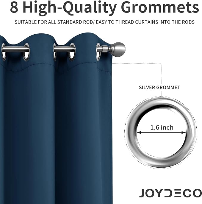 Joydeco Blackout Curtains 120 Inch Length 2 Panels Set, Thermal Insulated Long Curtains& Drapes 2 Burg, Christmas Drapes for Living Room Bedroom Window
