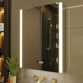 KWW LED Lighted Bathroom Medicine Cabinet with Sockets & USBs, Defogger, Dimmable, 3 Color Light Makeup Mirror, Easy to Install, Wall Mounted Cabinet (Left Hinge, 21 * 28)