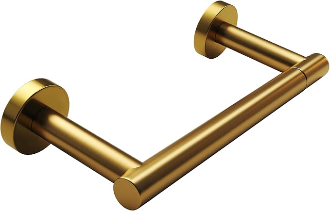 Dark Gold Toilet Paper Holder, Double Post Pivoting Bathroom Roll Tissue Holder Wall Mount Matte Finish