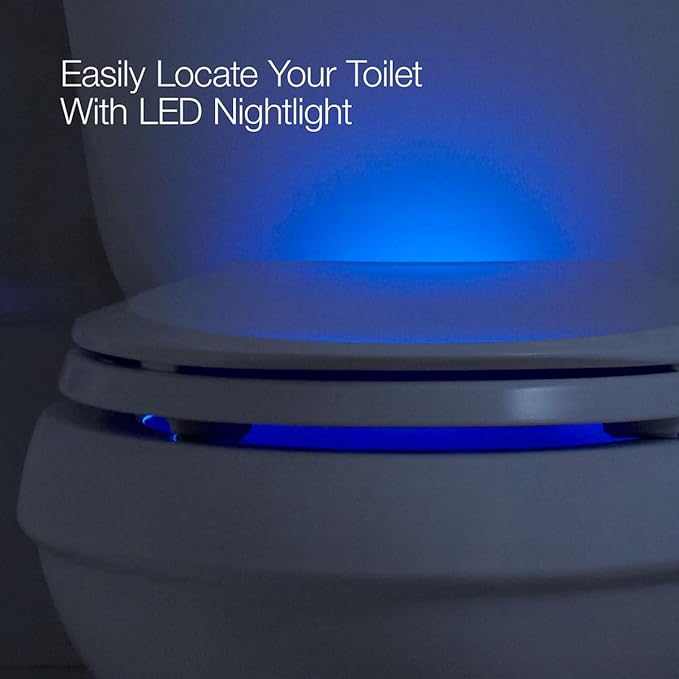 KOHLER CACHET® Nightlight Soft Close Toilet Seat Elongated, ReadyLatch®, Grip-Tight Hardware, Black