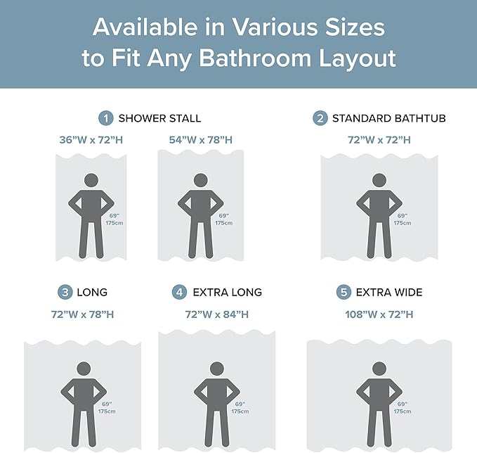 Madison Park Shower Curtain, Waffle Weave, Pieced Design Fabric Shower Curtain with 3M Scotchgard Moisture Management, Premium Spa Quality Modern Shower Curtains for Bathroom, Wide 108"x72" Blue