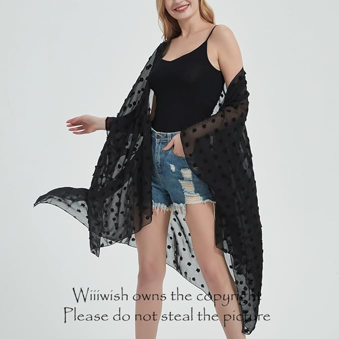 Women's Bohemian Floral Chiffon Beach Cover up Swimsuit Kimono Summer Swimwear Cardigans