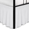 Biscaynebay Wrap Around Bed Skirts with Split Corners for Full Beds 16" Drop, White Elastic Dust Ruffles Adjustable Easy Fit Wrinkle & Fade Resistant Silky Luxurious Fabric Machine Washable