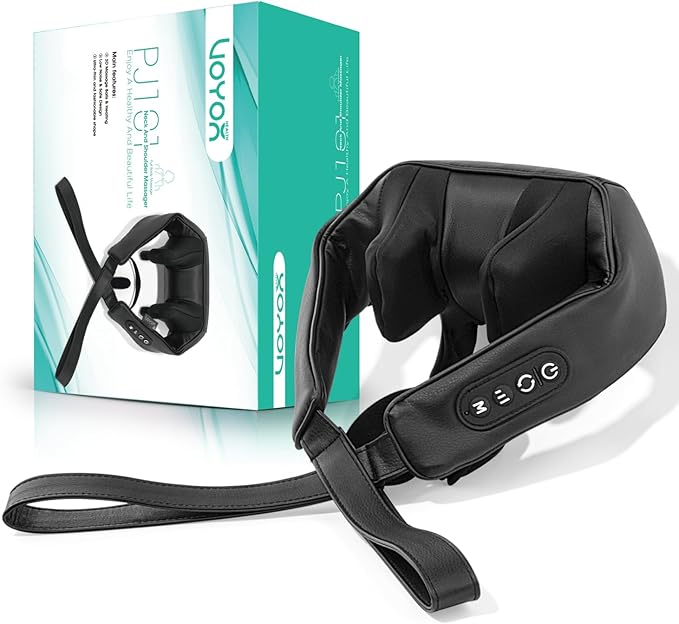 VOYOR-HEALTH Neck Massager with Heat, Electric Shiatsu Shoulder Massager for Pain Relief, Cordless Deep Tissue 4D Kneading Massage for Neck, Traps, Back and Leg, Gifts for Men Women Dad Mom PJ101