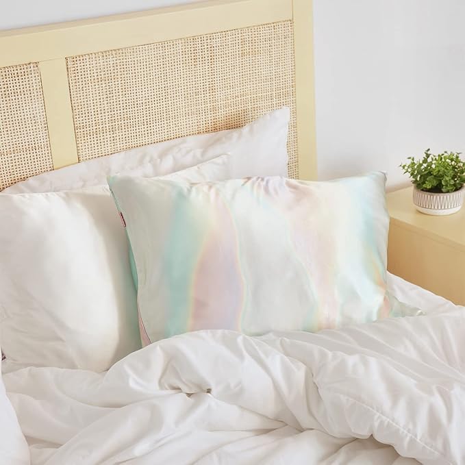 Kitsch Satin Pillowcase with Zipper for Hair & Skin, Softer Than Silk Pillow Cases Queen, Wrinkle-Free, Smooth and Cooling Satin Pillow Covers, Standard Size 19"x26" - Aura