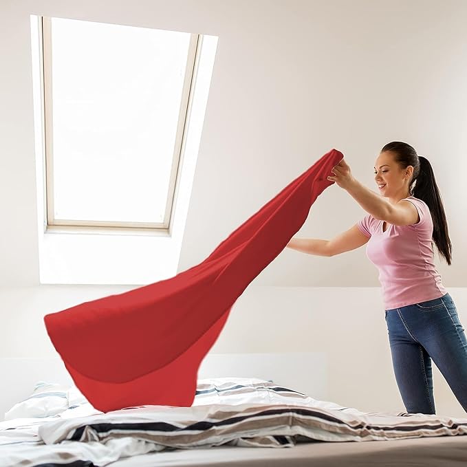 (24 Pack) Bulk Fleece 50x60 Throw Blankets for Wedding Favors, Homeless Women, Men, Homes, Bed, Sofa, Couch, Office, Pet Blankets, Travel | Soft Warm Lightweight Throw Blankets in Bulk (Red)