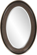 Howard Elliott Ethan Bronze Oval Decorative Wall Hanging Mirror, Vintage Oval Mirror for Wall Decor Resin Frame Vanity Mirror Perfect for Living Room, Bedroom & Home Decor, 21 x 31 Inch