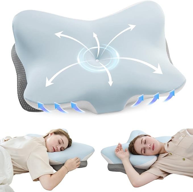 Cervical Pillow for Neck and Shoulder,Contour Memory Foam Pillows,Ergonomic Neck Support Pillow for Pain Relief, Side Back Stomach Sleepers with Pillowcase