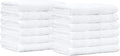 Amazon Basics Cotton Washcloths for Bathroom, Soft and Highly Absorbent, 12 in x 12 in, White, 12-Pack