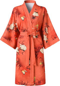 Ledamon Women's Kimono Short Robe for Women - Pocket Floral Bathrobe Nightgown