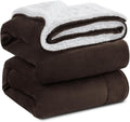 KAWAHOME Sherpa Fleece Throw Blanket for Bed - Extra Warm and Heavy Thick Throw Blankets for Winter, Super Soft 500GSM Plush Blanket, 50"X 60" Brown