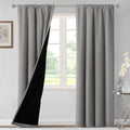 H.VERSAILTEX 100% Blackout Curtains for Bedroom Thermal Insulated Curtains & Drapes Blackout Curtains 84 Inches Long Rod Pocket Curtains for Living Room with Black Liner 2 Panels Set, Dove Grey