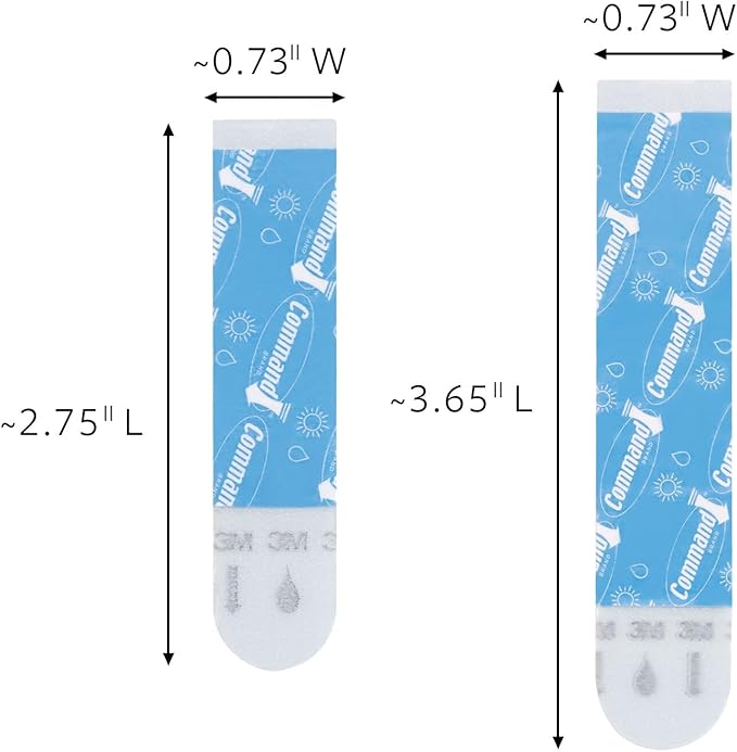 Command 821079049512 Bath Water Resistant Refill, 2-Medium and 4-Large Strips (BATH22-ES-E), 1 Pack, Blue