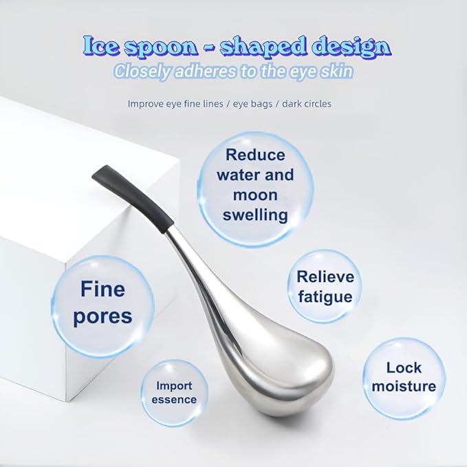 Ice Globes for Face & Eyes, Unbreakable Stainless Steel Cryo Sticks for Beauty Routines, Facials Cold Roller Cooling Globes for Puffiness, Wrinkles, Dark Circles, Headaches(Black)