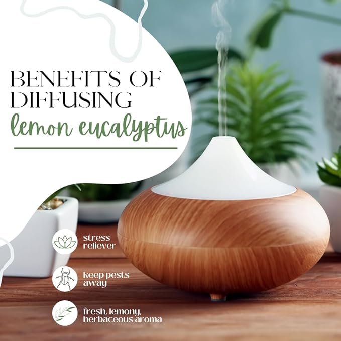 Lemon Eucalyptus Essential Oil - 128 fl oz (1 Gallon) Plastic Bottle w/Cap - 100% Pure Essential Oil by GreenHealth