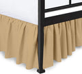 Ruffled Bed Skirt with Split Corners, Taupe, Queen 14 Inch Drop Bedskirt, Hotel Quality Brushed Microfiber Wrinkle Free Dust Ruffle Bed Skirt Queen Size