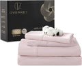 Egyptian Cotton Sheets Full Size 1000 Thread Count Sateen Weave Soft Breathable 16-Inch Deep Pocket 4PCS（Full,Light Pink）